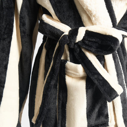 OHS Flannel Dressing Gown Soft Fleece Adults Unisex Thermal Winter Bathrobe