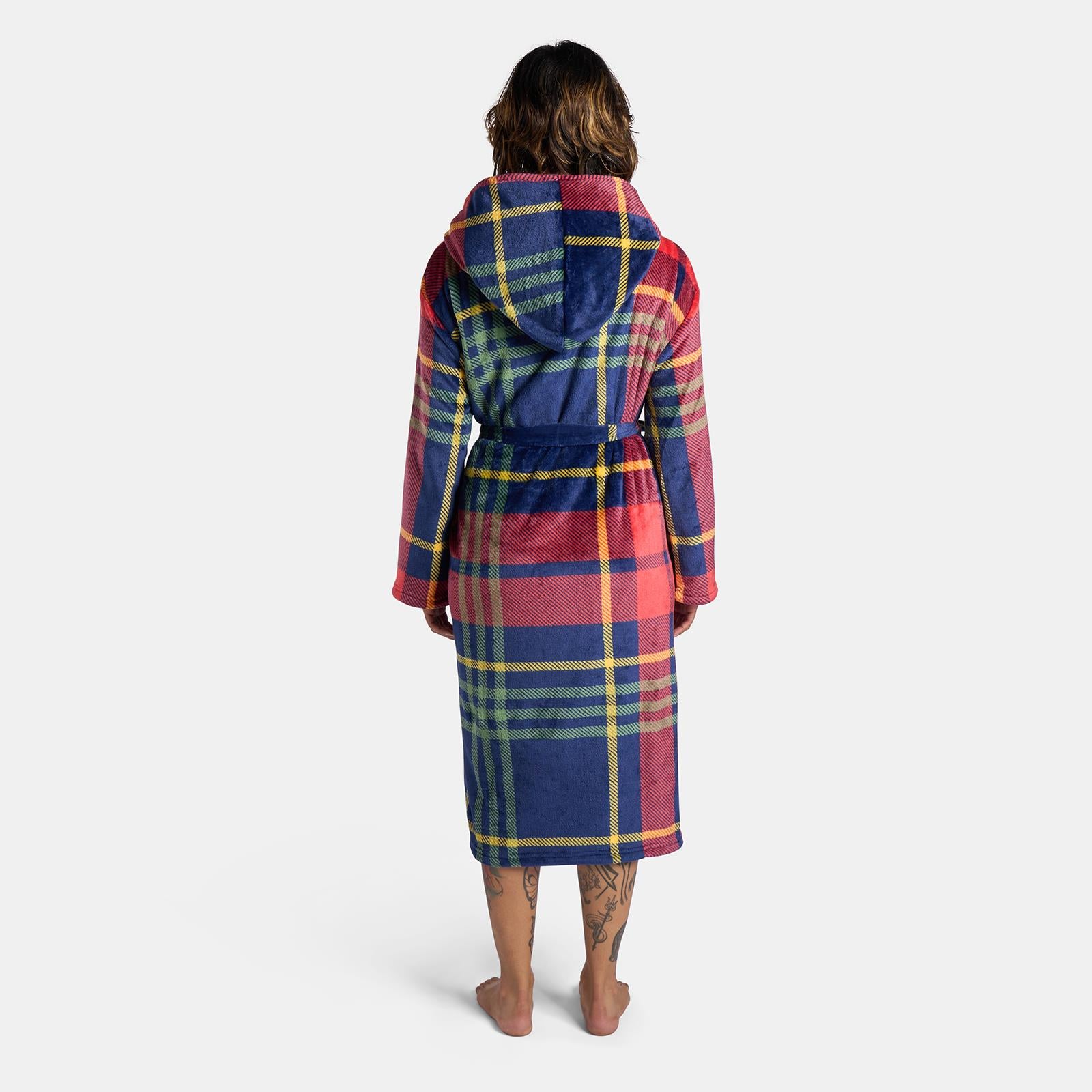 OHS Flannel Dressing Gown Soft Fleece Adults Unisex Thermal Winter Bathrobe