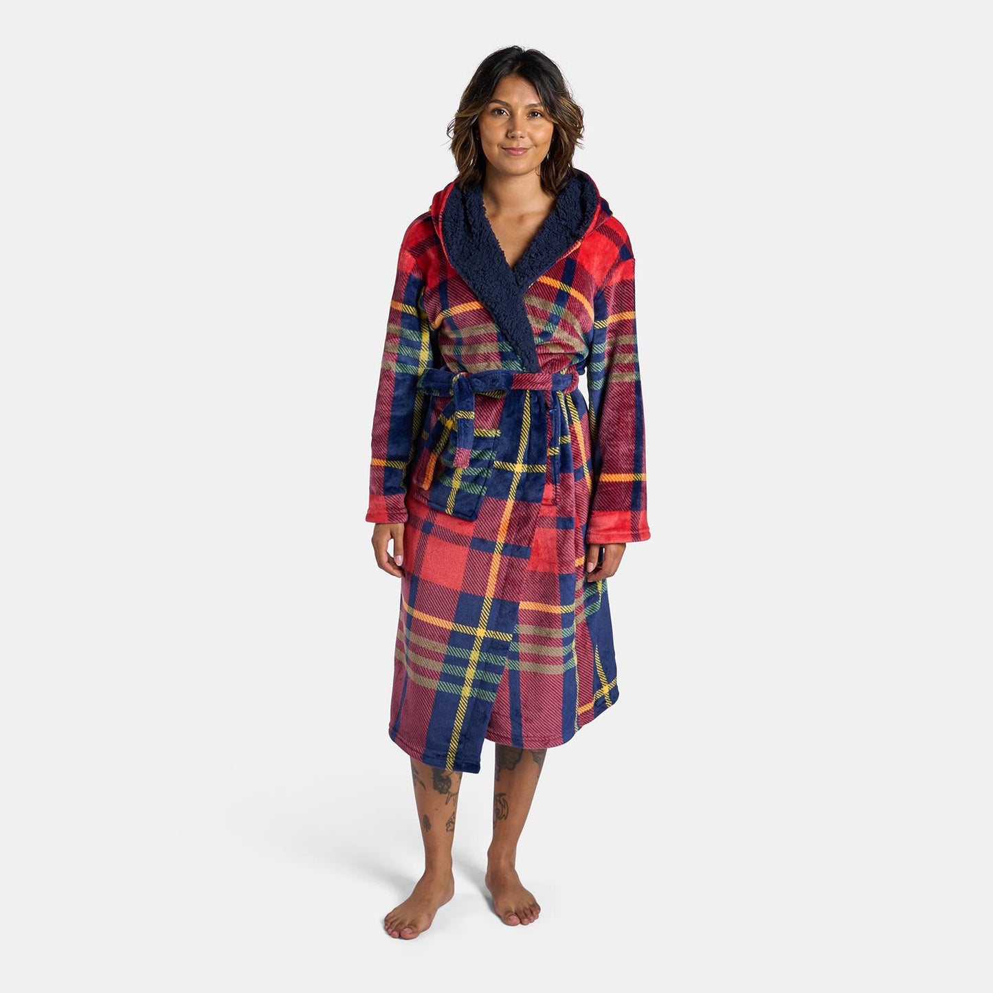 OHS Flannel Dressing Gown Soft Fleece Adults Unisex Thermal Winter Bathrobe