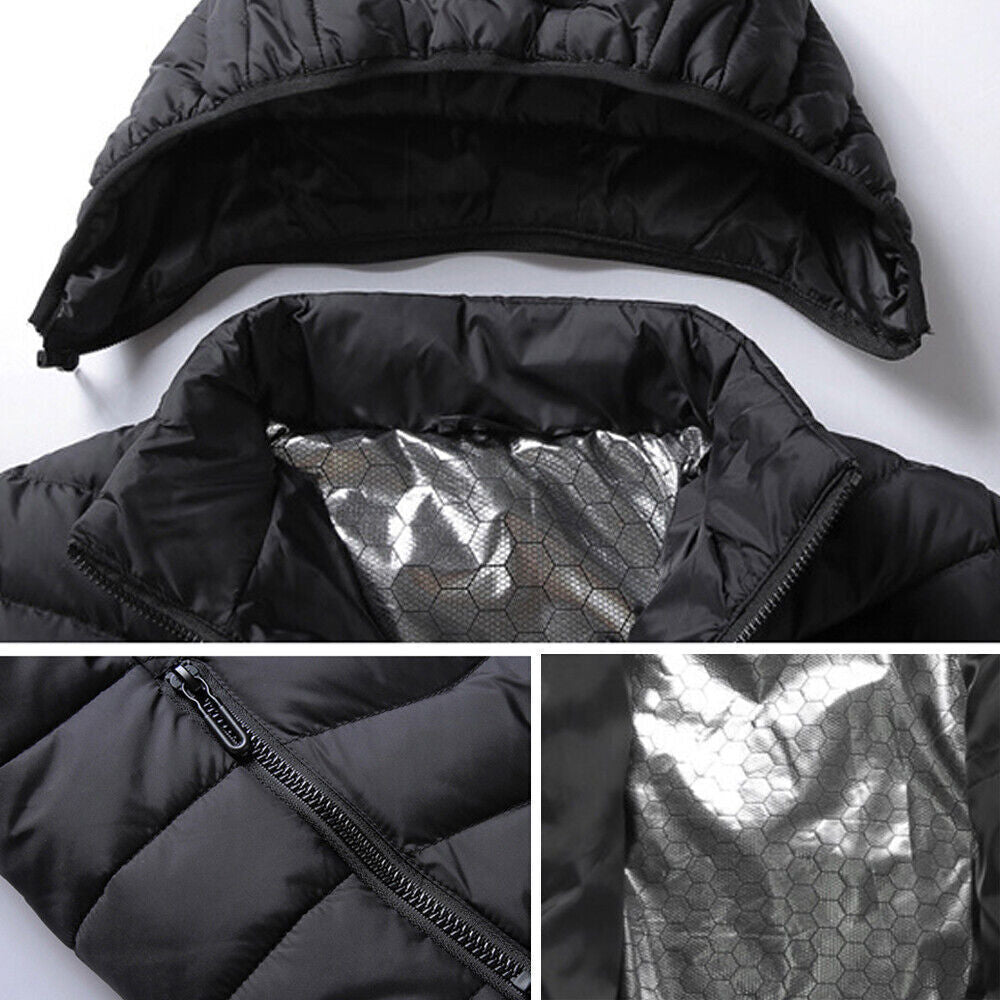 USB Heated Jacket for Men and Women - Electric Winter Coat with Heating Pad for Body Warmth