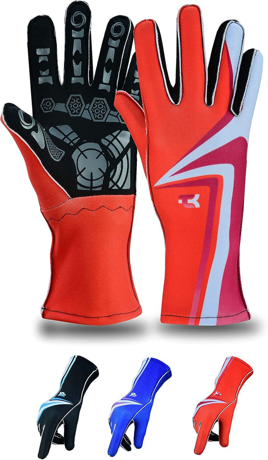 Karting Gloves Go-Kart Racing Gloves Rally Gloves Printed Design