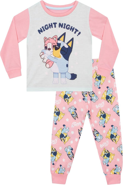 Girls' Long Sleeve Pyjama Set - Pink - Ages 4-5