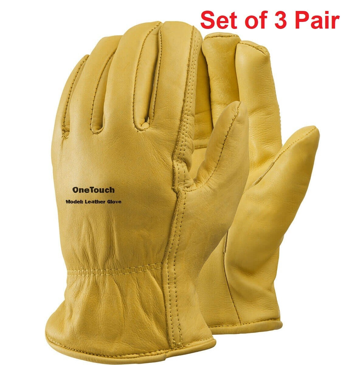 Leather Gloves Driver Work Gloves Fleece Lined Lorry Truck Driving Gloves