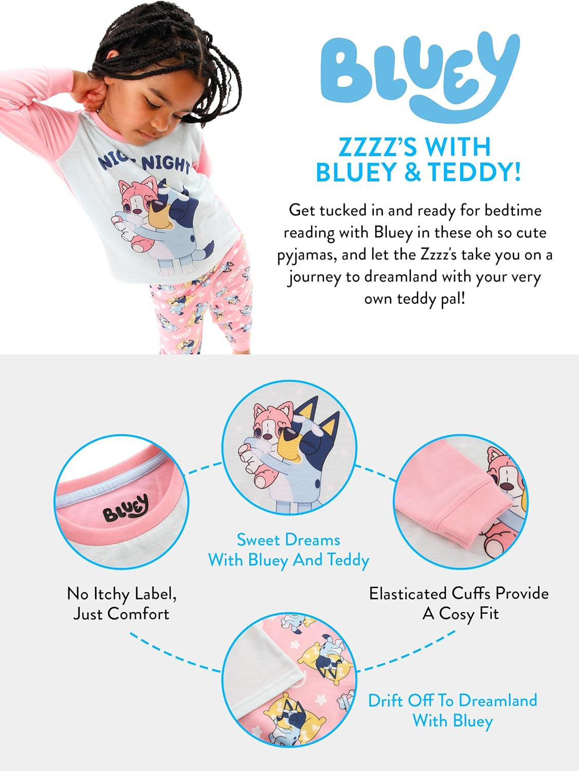 Girls' Long Sleeve Pyjama Set - Pink - Ages 4-5