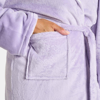 OHS Flannel Dressing Gown Soft Fleece Adults Unisex Thermal Winter Bathrobe