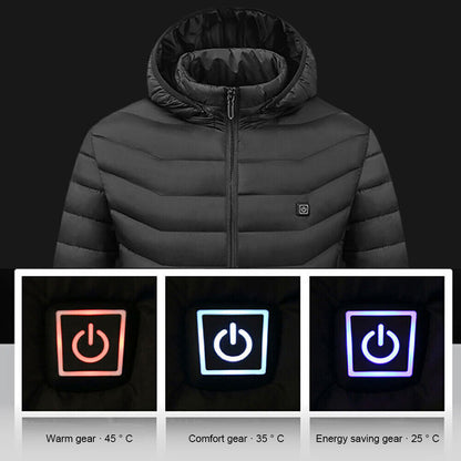 USB Heated Jacket for Men and Women - Electric Winter Coat with Heating Pad for Body Warmth