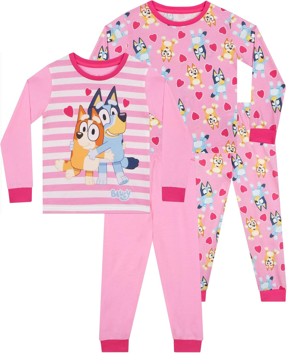 Pyjamas 2 Pack | Bingo Girls Pyjamas | Girls’ Pyjama Sets | Pack of 2 Kids Pjs | Ages 18 Months to 8 Years