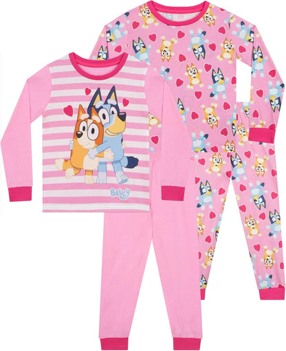 Pyjamas 2 Pack | Bingo Girls Pyjamas | Girls’ Pyjama Sets | Pack of 2 Kids Pjs | Ages 18 Months to 8 Years
