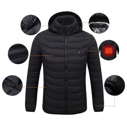 USB Heated Jacket for Men and Women - Electric Winter Coat with Heating Pad for Body Warmth