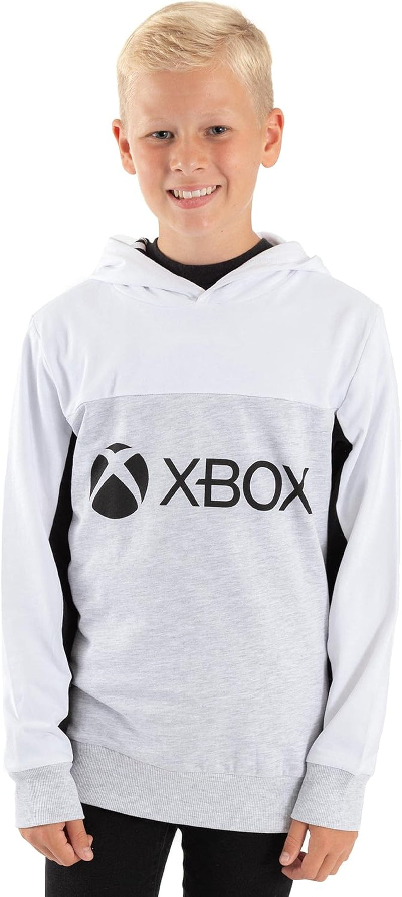 Hoodie for Boys & Girls | Kids White Grey Game Console Logo Hooded Sweatshirt | Childrens Gamers Jacket Clothing Merchandise