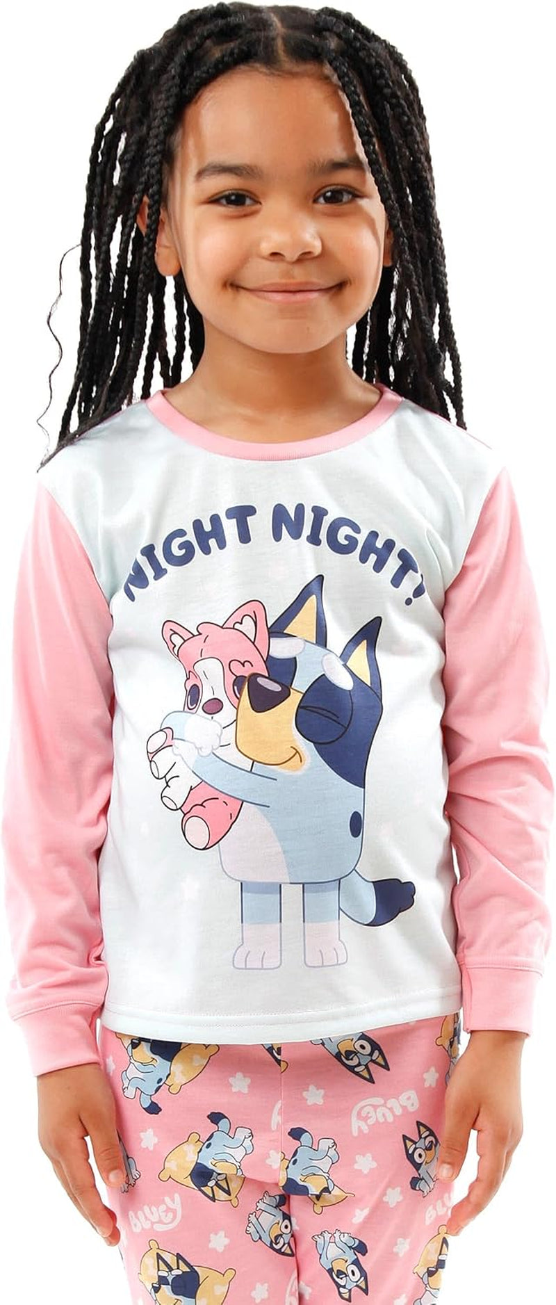 Girls' Long Sleeve Pyjama Set - Pink - Ages 4-5