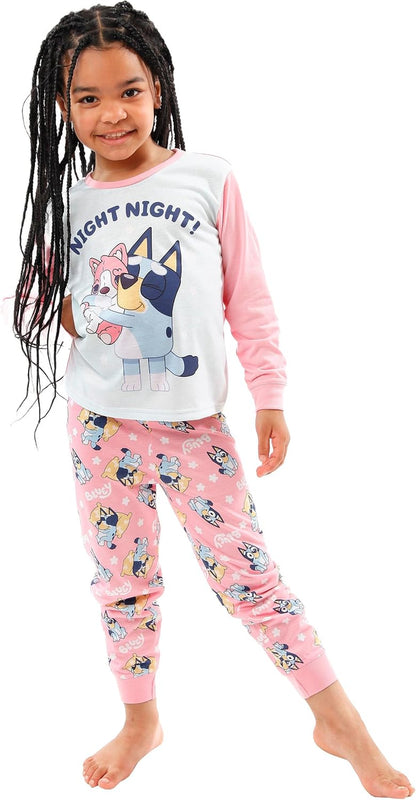 Girls' Long Sleeve Pyjama Set - Pink - Ages 4-5